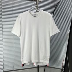 Thom Browne Classic Pique Stripe Tee White
