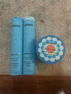 Amika Hydro Rush Shampoo, Conditioner & Mask Set