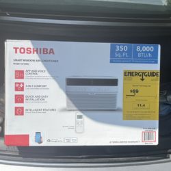 8,000 BTU 115-Volt Smart Wi-Fi Touch Control Window Air Conditioner with Remote for up to 350 sq. ft. in White