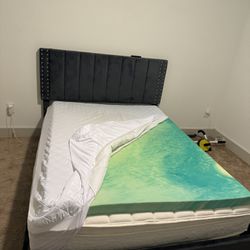 Queen Bed Frame + Queen Size Mattress + Foam Pad