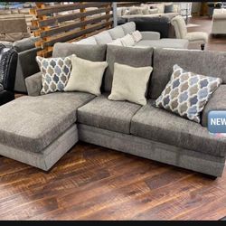 Small Slate Modern Dorsten Couch/Sofa Chaise 🫵 Living Room 💥Fast Delivery💯