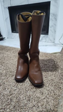 Unknown Brand knee high leather boots cowboy size 13 mummy like prop rare? Construction work 