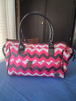 Caboodles pink chevron design doctor bag