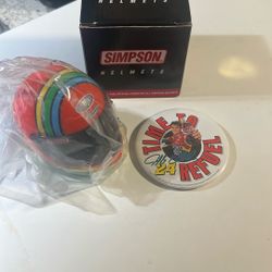 Jeff Gordon Mini Helmet And Pinback Button 