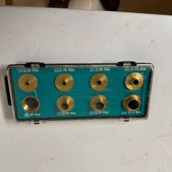 Pre-owned 9 Piece Brass Router Guide Bushing Kit In Carting Case