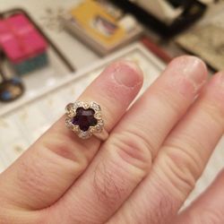 Amethyst Diamond Gold Ring