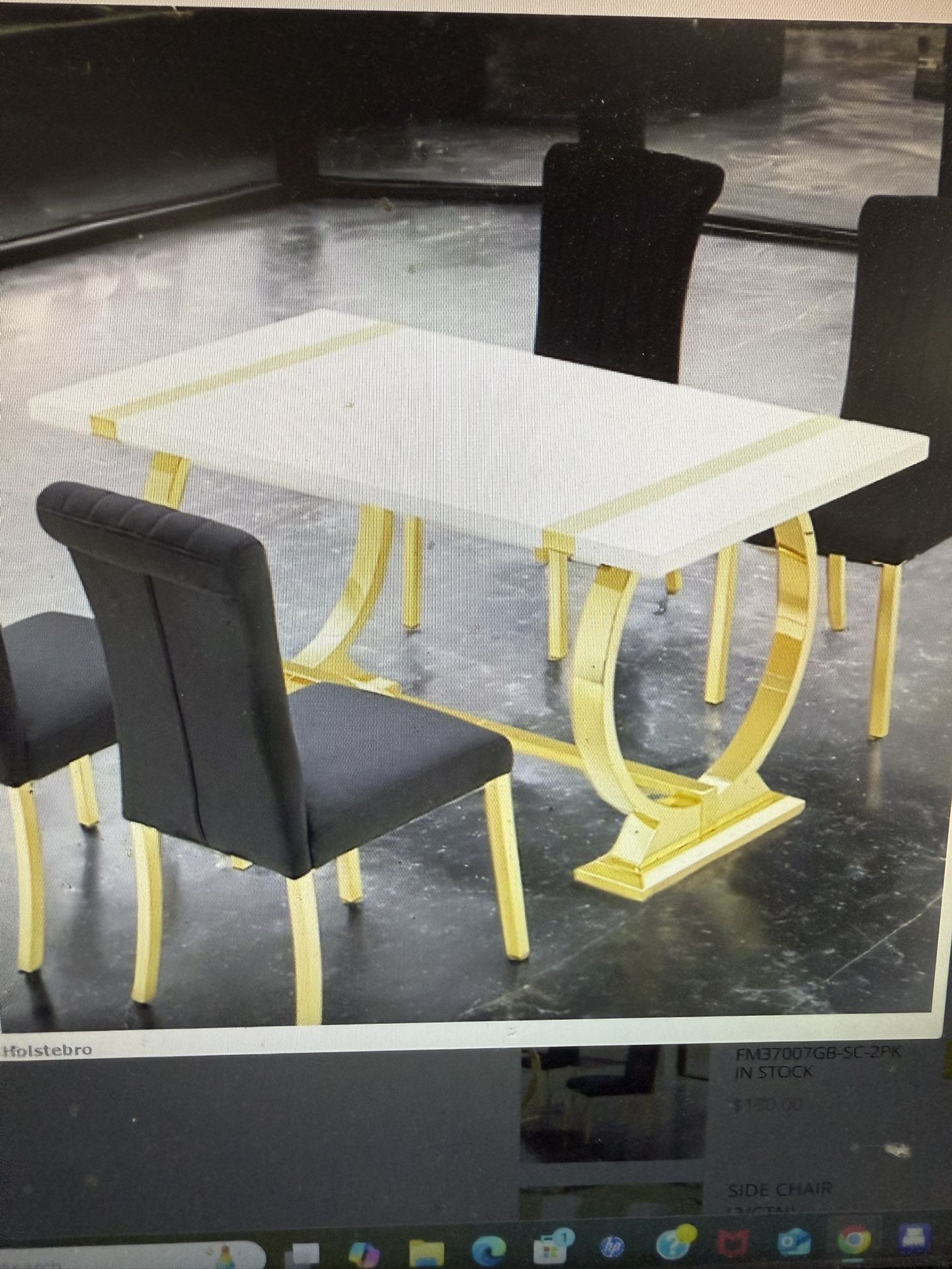 5 Piece Dining Set ( Gold Base And Silver Base)