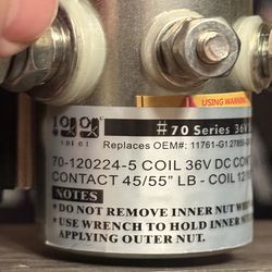 10L0L #70 Series Solenoid Relay for EZGO 36 Volt Golf Cart, 4 Terminal SPNO Continuous Duty, OEM# 11761-G1 27855-G01 27855-G02 31680-G1 27805-G02 3016