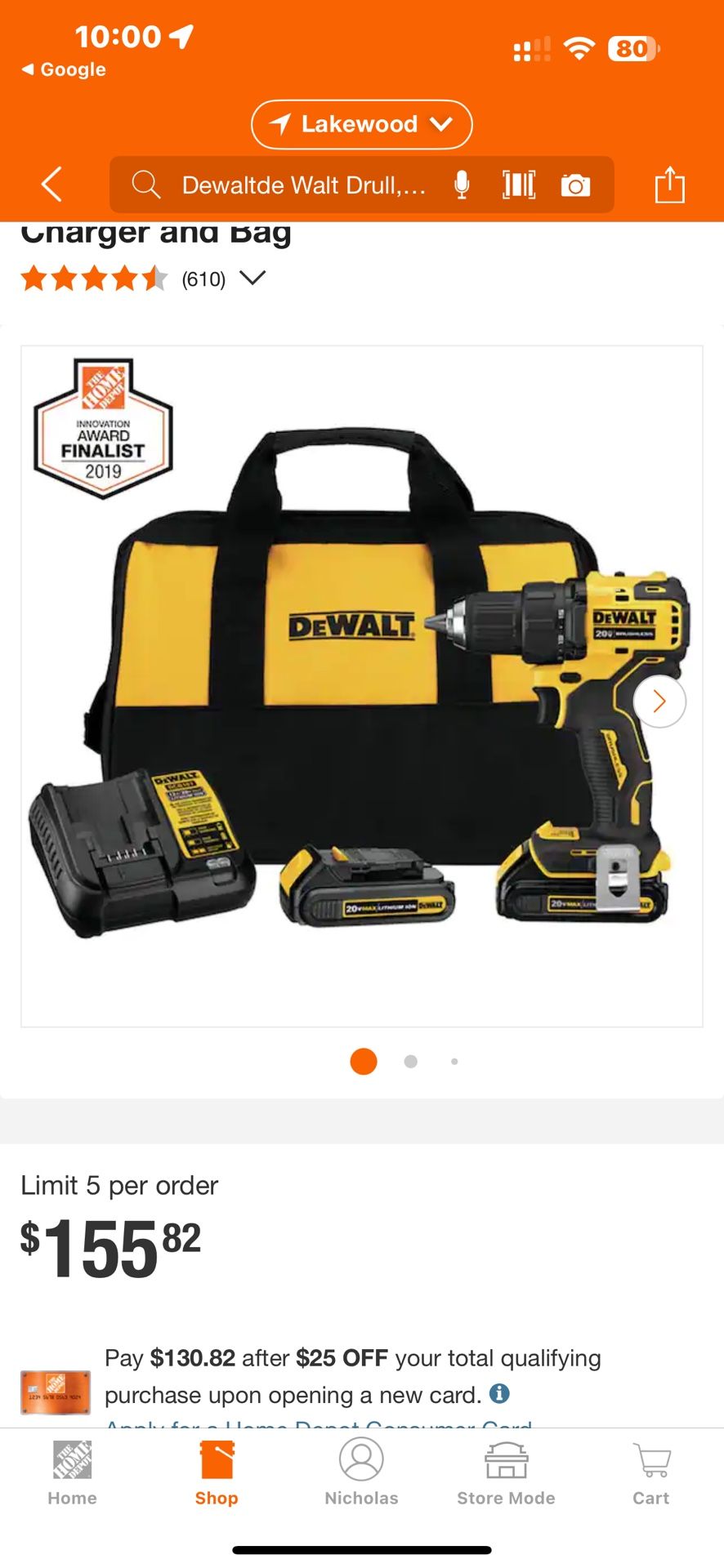 DeWalt 20v Set New