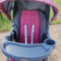 Pink and Gray Stroller and Designs 