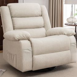 Recliner Rocking Chair with Massage and Heat, 360° Swivel NEW