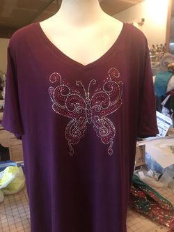 New  Butterfly bling shirts 