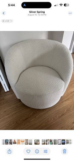Cream 360  degree Swivel Chair