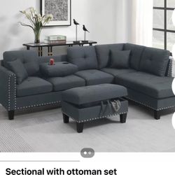 Sectional With Ottoman Set 