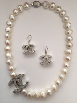 Freshwater Pearls, CZ, Sterling Silver And Metal