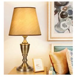 Set of 2 Modern Retro Metal Table Lamp with Fabric Shade for Living Room, Bedroom, and Hotel Décor(JL6)