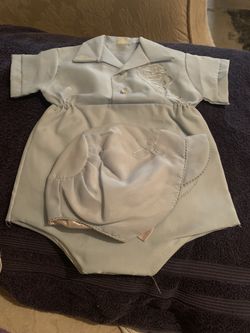 2 Piece Dacron  Baby Blue New Born Outfit 