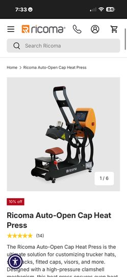 Ricoma Auto-Open Cap Heat Press