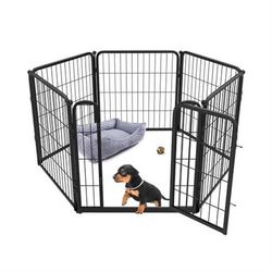 FXW Homeplus Indoor Dog Playpen - Stress-Free and Safe Play, 24” H, 22” wide  6 Panels for Puppy and Small Dogs, Black