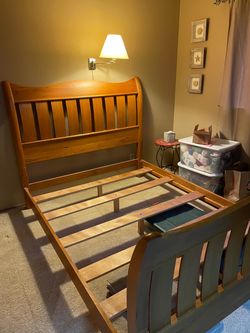 Queen size wooden bed frame