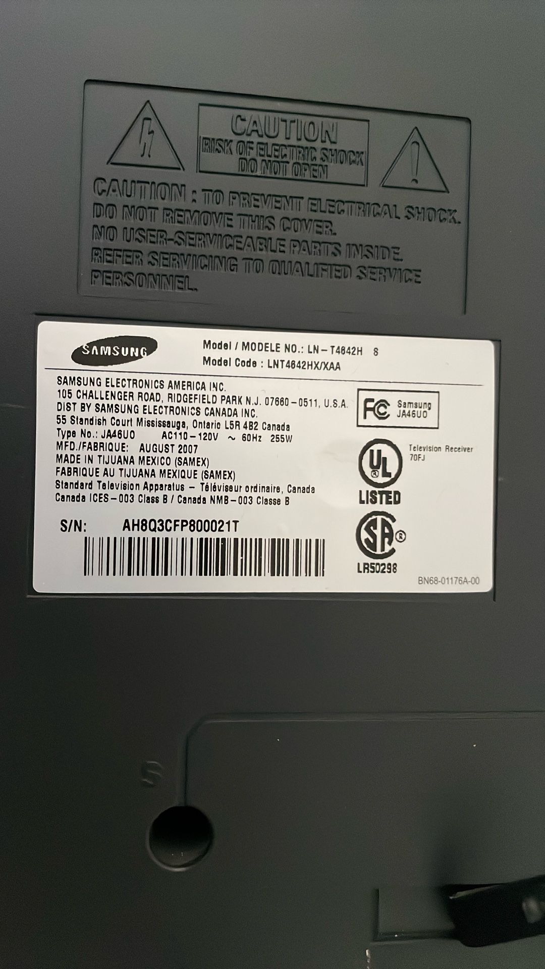 Samsung 46” LCD TV