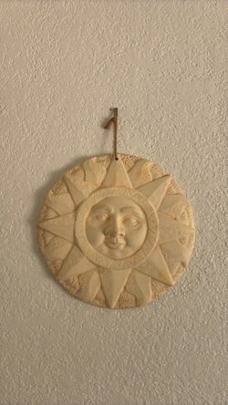 Celestial Sun Face Ceramic Wall Ornament Sculpture Mystical Whimsigoth #2