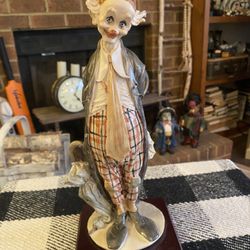 Vintage Arnart Pucci Hobo Clown Bisque Figurine