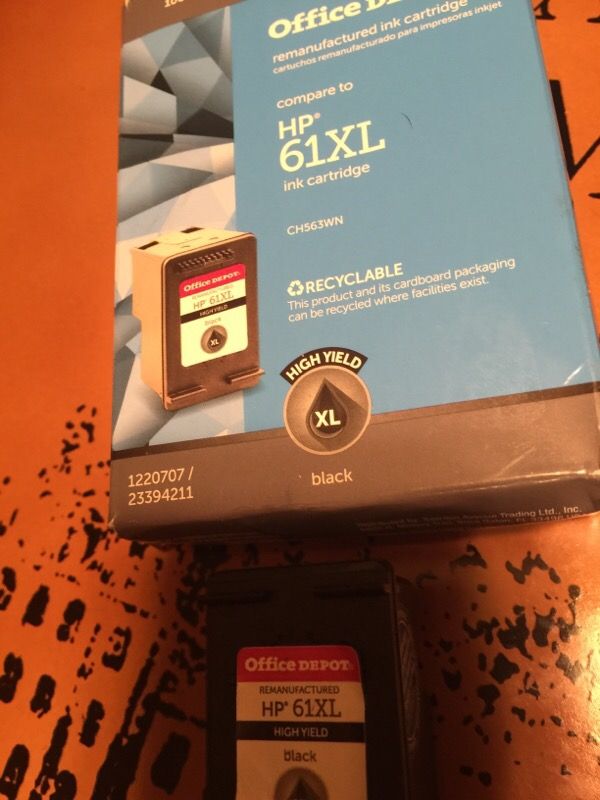 Office Depot Hp 61 xl ink cardridge black