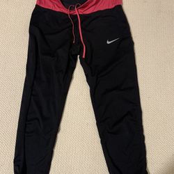 Womens Large Nike Black Pink Capri Cropped Leggings 