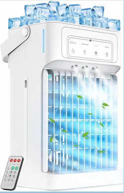 Portable Air Conditioners, 3 Speeds, 3 Mist Settings, 40oz Large Water Tank, 2~8h Timer & Night Lights, Air Conditioner Portable, Small Mini Personal 