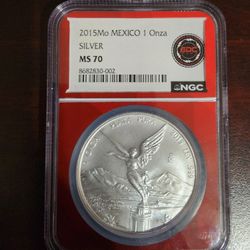 2015Mo Mexico 1 Onza Silver MS70 NGC