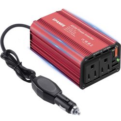 400W Power Inverter 12V DC to 110V AC, Car Charger Plug in Adapter Outlet with PD 65W USB-C&QC 18W Port, Portable Power Converters for Laptop Vehicles