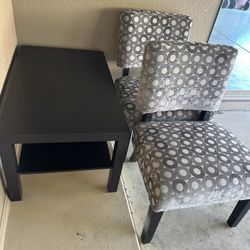 IKEA LACK Coffee Table & Modern Accent Chairs