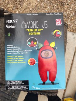 Among Us Red Lit Up Inflatable Costume