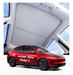 2026 Tesla New Model Y Juniper Accessories Sunshade Roof [Never Sag, Nano Ice-Crystal Coatings] 3-Gen Heat Insulation Glass Roof Sun Shade, Accessorie