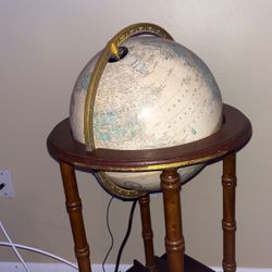 Crams Imperial World Globe W/ Wooden Stand