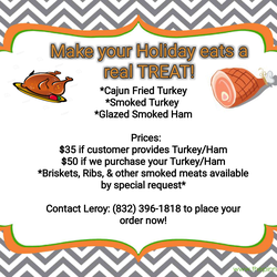 Fried or smoked Turkey's and more