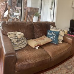Set If Brown Genuine Leather Couches