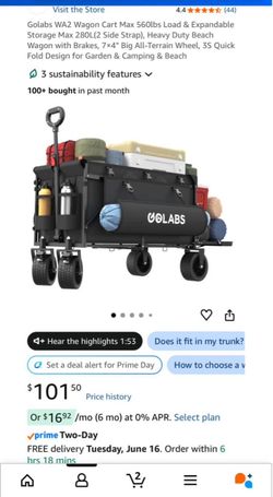 Camping/Outdoor Utility Wagon 25% OFF — 560 lb Capacity — Brand New