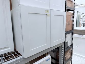 White upper kitchen cabinets