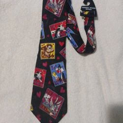 Vintage Looney tunes valentine stamps neck tie
