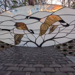 Hurley's Studio Canadian Goose Stained Glass Oval