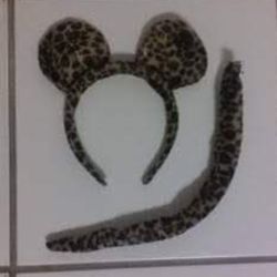 Halloween leopard ears headband and tail set