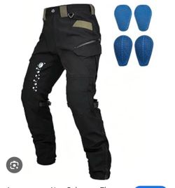 Men’s Motorcycle Pants with CE Armor (Honeycomb) –4-Season Urban Riding Textile Pants with Light Water Resistance Reflective size L