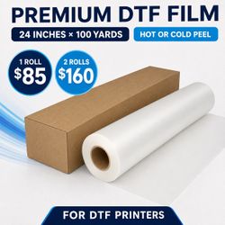 Premium film for Dtf hot or cold peel 24 inches wide 110 yard