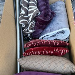Throw pillows, blankets, curtains