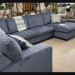 Lake Blue Big Size Casual Cozy Sectional With Chaise👌 New Brand 🔥 Great Financing Options👍