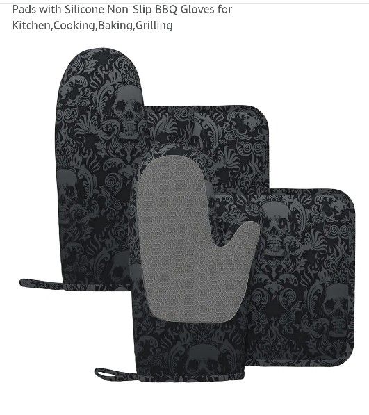BBQ Grilling/Oven Mitt Set (4 Piece Set) Heat Resistant