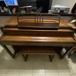 Upright Piano With Matching Piano Bench 