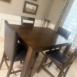 Walnut Table And Chairs